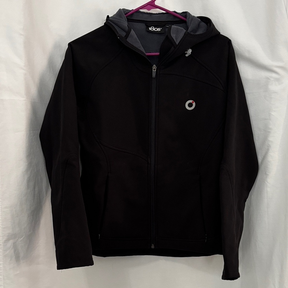 180S Black Softshell Jacket with Hood M